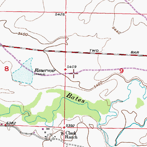 Topographic Map of O'Brien Reservoir, WY