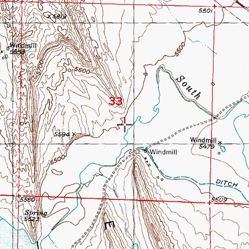 Topographic Map of Number 1 Dam, WY
