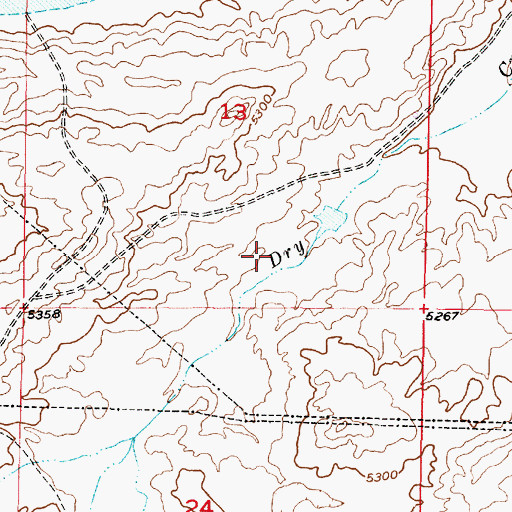 Topographic Map of Mary Steed Dam, WY