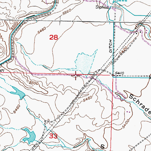 Topographic Map of H C Reservoir, WY