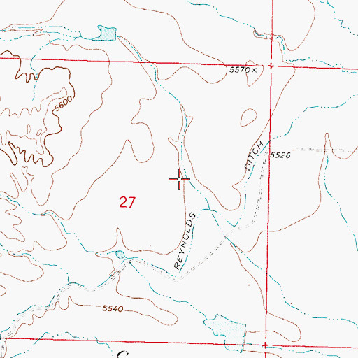Topographic Map of Reynolds Number 1 Dam, WY
