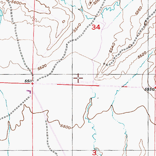 Topographic Map of Blue Bank Reservoir, WY