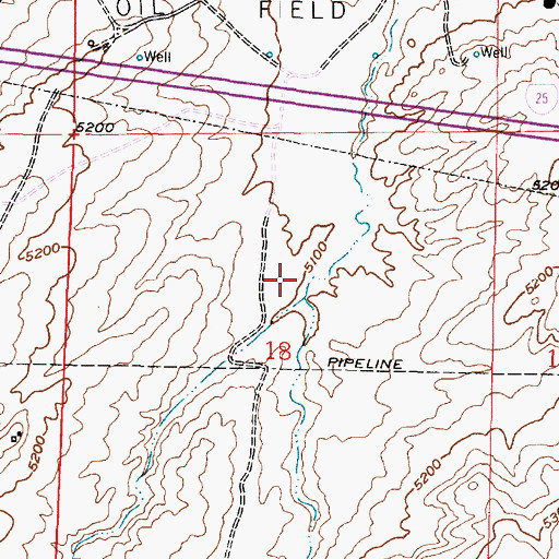Topographic Map of Mountain Home Number 1 Reservoir, WY