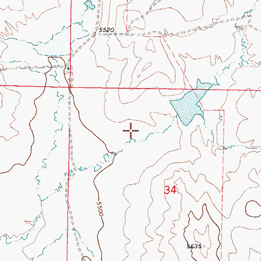 Topographic Map of 9 H 6 Number 2 Reservoir, WY