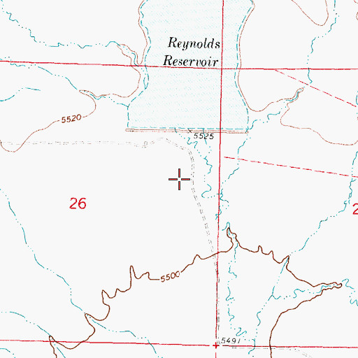 Topographic Map of Reynolds Reservoir Number 2, WY