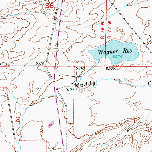 Topographic Map of Wagner Dam, WY