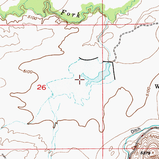 Topographic Map of Saddleback Reservoir, WY