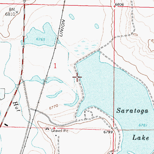 Topographic Map of Saratoga Dam, WY