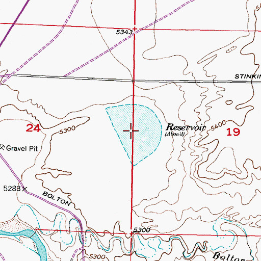 Topographic Map of Haygood Reservoir, WY