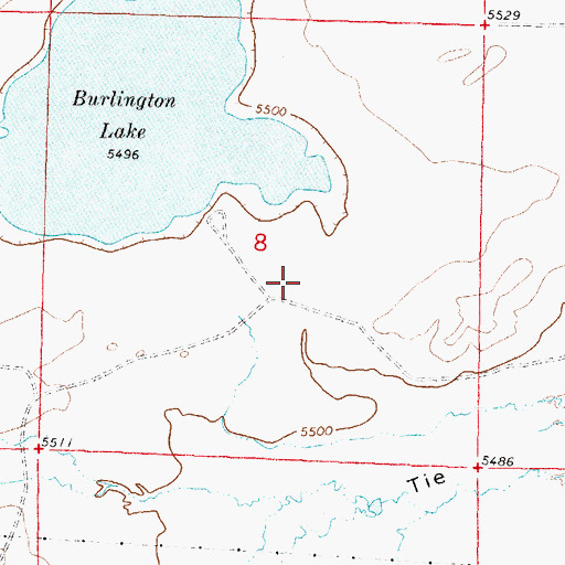 Topographic Map of Johnson Reservoir Number 1, WY