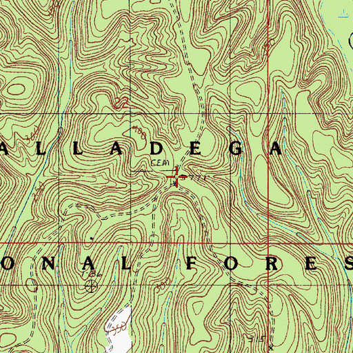 Topographic Map of Shiloh Cemetery, AL