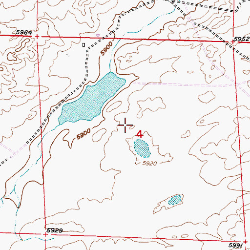 Topographic Map of J and J Reservoir, WY