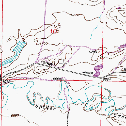 Topographic Map of A H Cobb Reservoir, WY