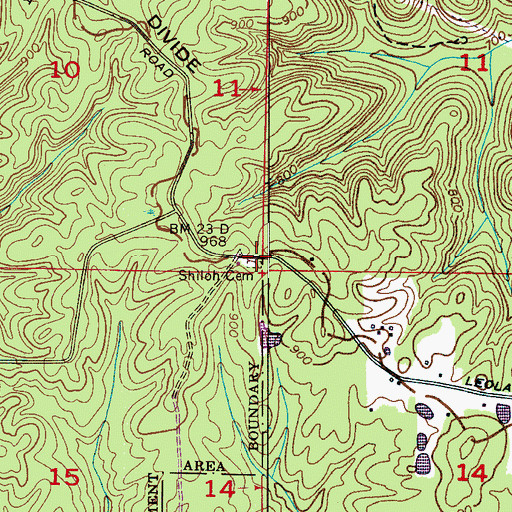 Topographic Map of Shiloh Cemetery, AL