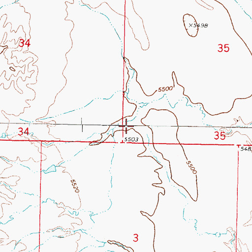 Topographic Map of Roseberry Reservoir Number 1, WY