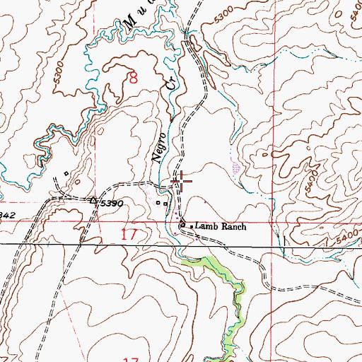 Topographic Map of Lamb Lower Reservoir, WY