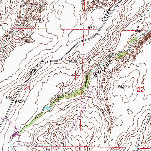 Topographic Map of Cook Reservoir, WY