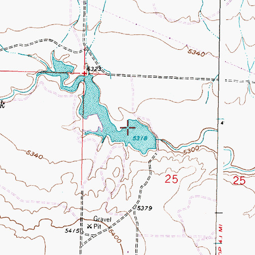 Topographic Map of Bressler Dam, WY