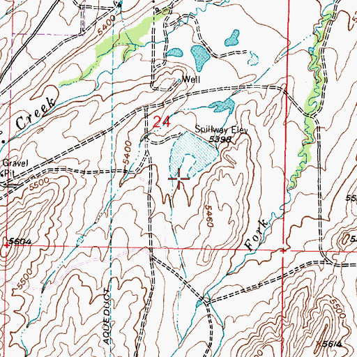 Topographic Map of Duhling Dam, WY