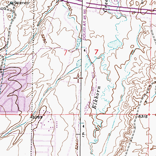 Topographic Map of Carroll Number 1 Reservoir, WY