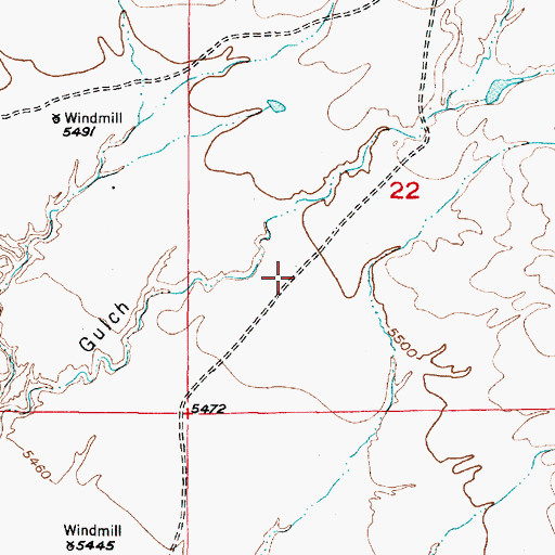 Topographic Map of East Dam, WY