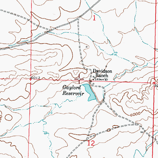 Topographic Map of Davidson Dam, WY