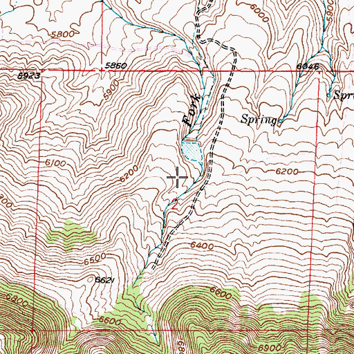 Topographic Map of Evansville Storage Reservoir, WY