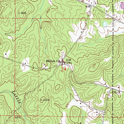 Topographic Map of Shiloh Primitive Baptist Church, AL