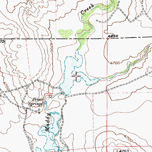 Topographic Map of Muddy Reservoir Number 1, WY
