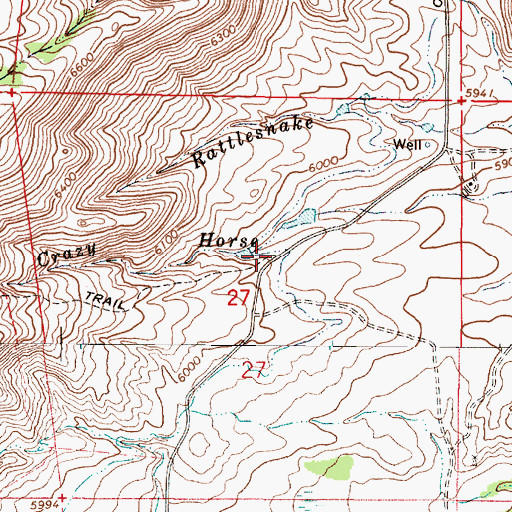 Topographic Map of Robert Curtis Dam, WY
