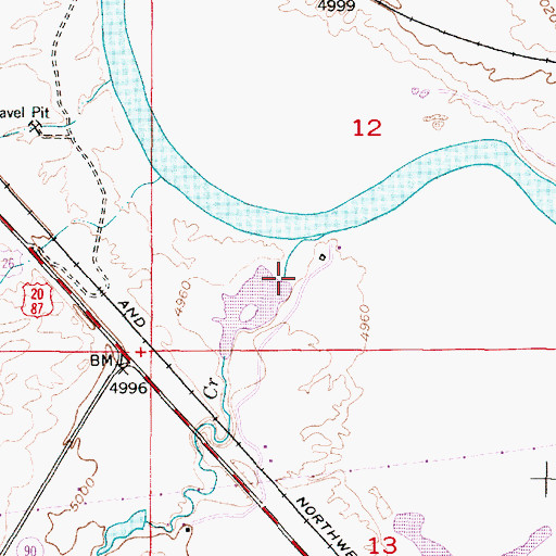 Topographic Map of A and P Number 1 Dam, WY