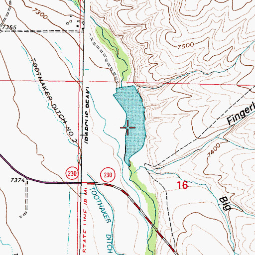 Topographic Map of Toothaker Dam, WY