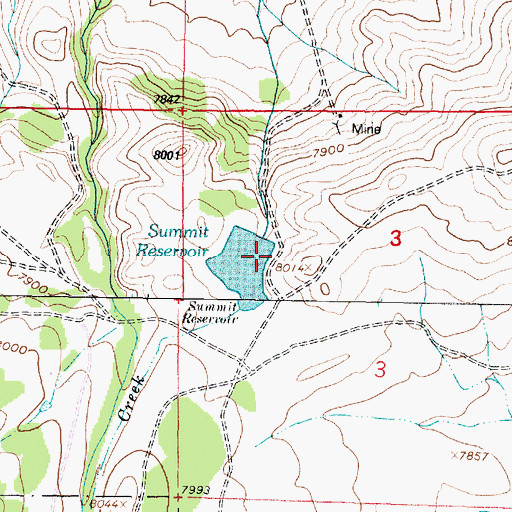 Topographic Map of Summit Dam, WY