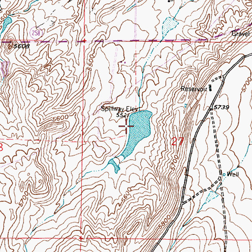 Topographic Map of Sage Creek Dam, WY