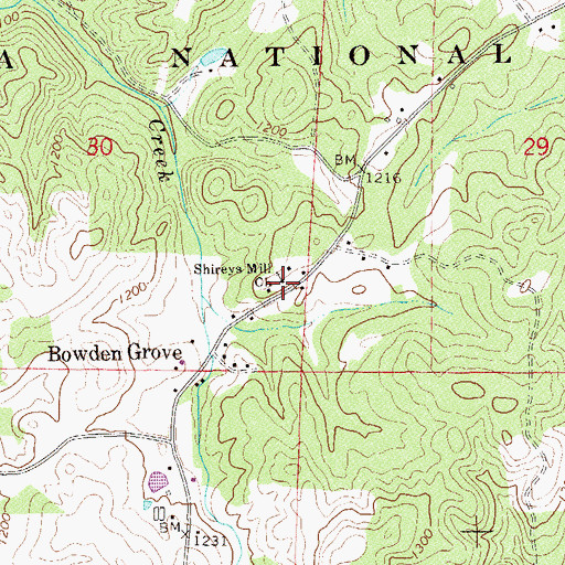 Topographic Map of Shireys Mill Assembly of God Church, AL