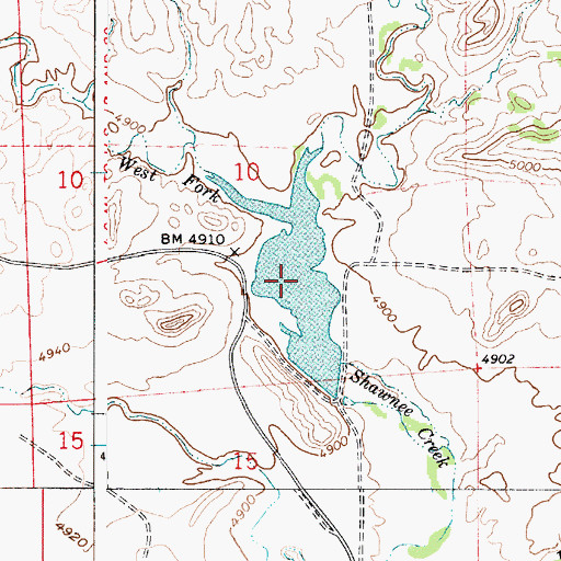 Topographic Map of Wintermote Number 1 Reservoir, WY