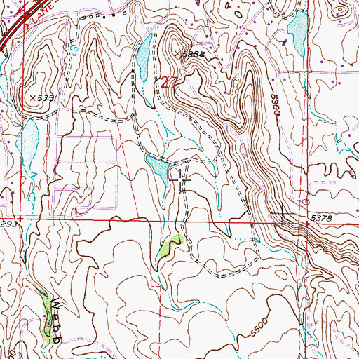 Topographic Map of S P Reservoir, WY