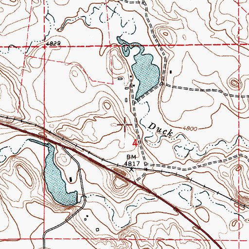 Topographic Map of Christian Reservoir, WY