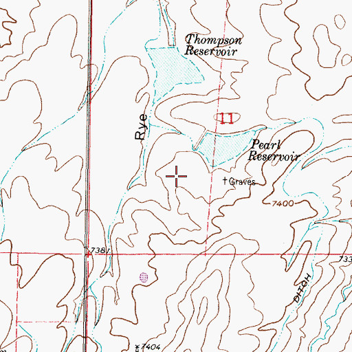 Topographic Map of Pearl Dam, WY