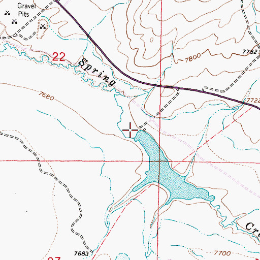 Topographic Map of Spring Lake Dam, WY