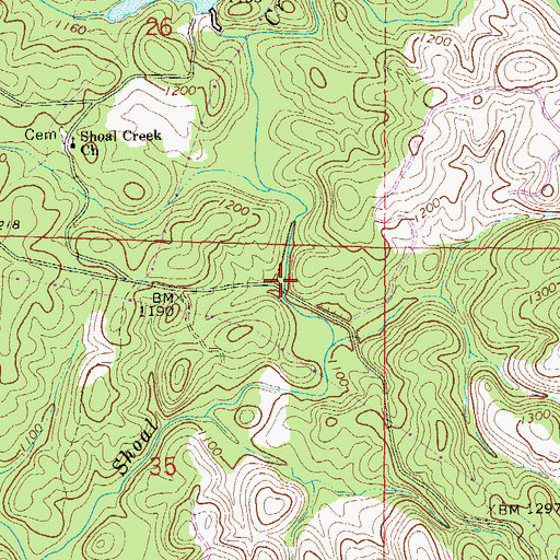 Topographic Map of Shoal Creek Picnic Area, AL