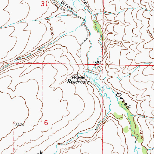 Topographic Map of Rouse Stockwater Dam, WY