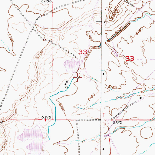 Topographic Map of West Side Number 1 Dam, WY