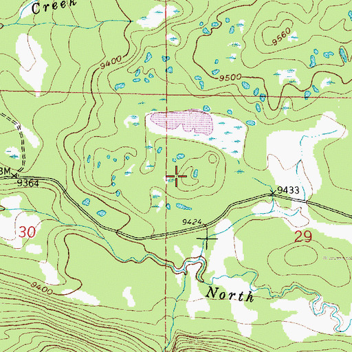 Topographic Map of Brown Number 1 Dam, WY