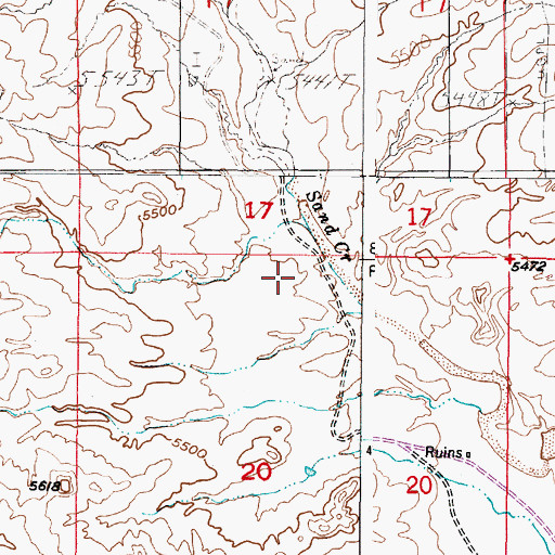 Topographic Map of Baker Stock Reservoir, WY