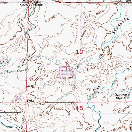 Topographic Map of Douglas Fishing Lake Number 1 Dam, WY