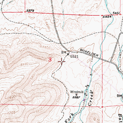 Topographic Map of Ionia Dam, WY