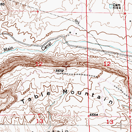 Topographic Map of Moore Dam, WY