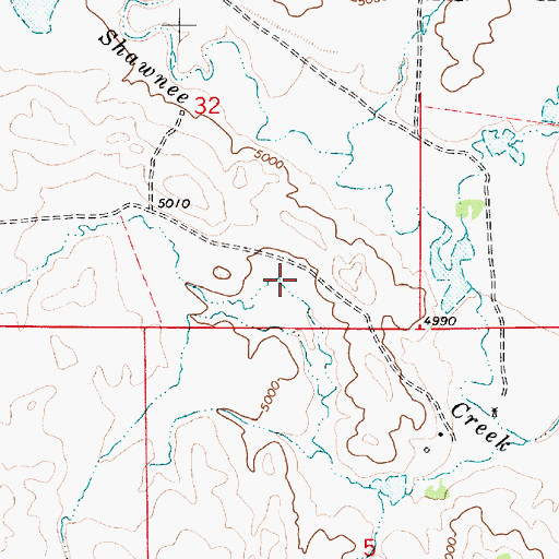 Topographic Map of Gillespie Dam, WY