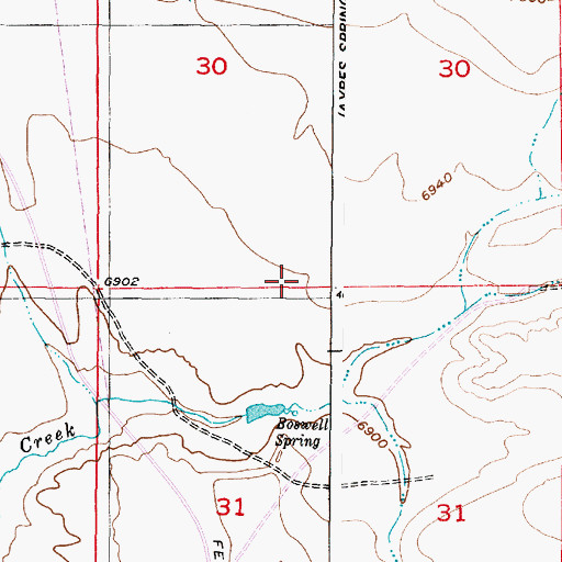 Topographic Map of Gillespie Dam, WY